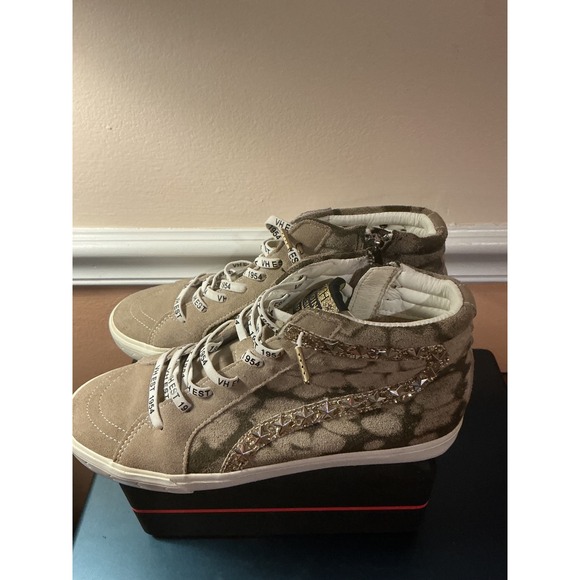 VH EST 1954 High Top Sneakers Camo Star Studded Side Zip Luxury Fashion - Picture 2 of 11